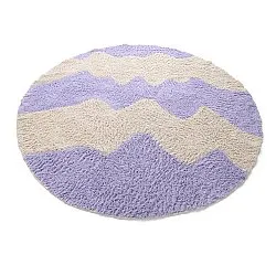Rund Teppich - Amira Natural Cotton Shaggy (lila/beige)