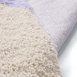 Hochflorteppiche - Amira Natural Cotton Shaggy (lila/beige)
