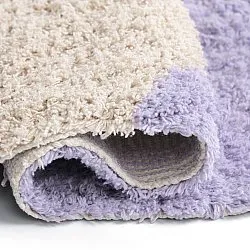 Hochflorteppiche - Amira Natural Cotton Shaggy (lila/beige)