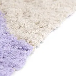Hochflorteppiche - Amira Natural Cotton Shaggy (lila/beige)