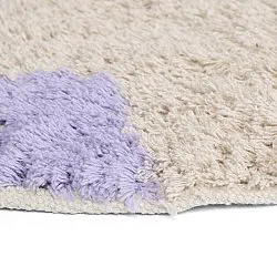 Rund Teppich - Amira Natural Cotton Shaggy (lila/beige)
