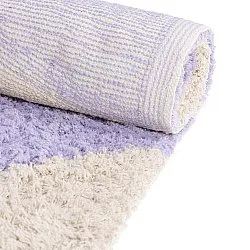 Hochflorteppiche - Amira Natural Cotton Shaggy (lila/beige)