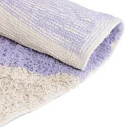 Rund Teppich - Amira Natural Cotton Shaggy (lila/beige)