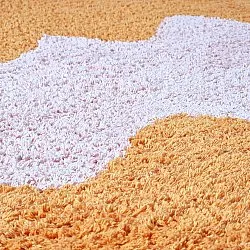 Hochflorteppiche - Amira Natural Cotton Shaggy (orange/rosa)