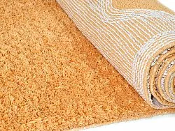 Hochflorteppiche - Amira Natural Cotton Shaggy (orange/rosa)