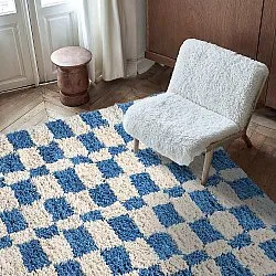 Hochflorteppiche - Atrani Natural Cotton Shaggy (blau)