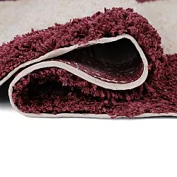 Hochflorteppiche - Begur Natural Cotton Shaggy (offwhite/burgunder)