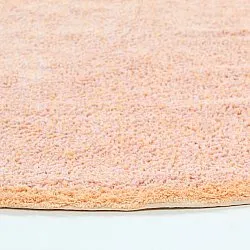 Rund Teppich - Celina Natural Cotton Shaggy (rosa/beige)