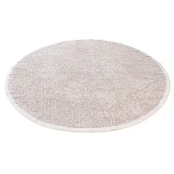 Rund Teppich - Celina Natural Cotton Shaggy (taupe/lavendel)