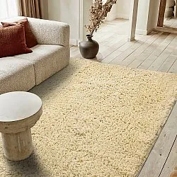 Hochflorteppiche - Combarro Solid Cotton Shaggy (hellgelb)