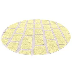 Rund Teppich - Cyrus Natural Cotton Shaggy (gelb)