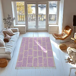 Hochflorteppiche - Cyrus Natural Cotton Shaggy (lila)