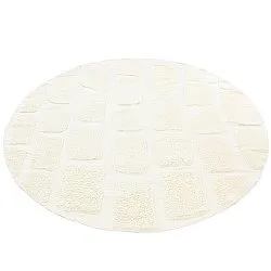 Rund Teppich - Cyrus Natural Cotton Shaggy (cremefarben)