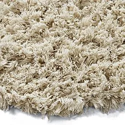 Rund Teppich - Fassale Hand Woven Wool Shaggy (creme)