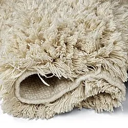 Rund Teppich - Fassale Hand Woven Wool Shaggy (creme)