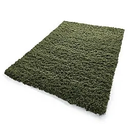 Hochflorteppiche - Fassale Hand Woven Wool Shaggy (moosgrün)
