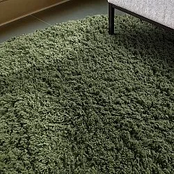 Rund Teppich - Fassale Hand Woven Wool Shaggy (moosgrün)