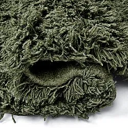 Rund Teppich - Fassale Hand Woven Wool Shaggy (moosgrün)