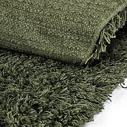 Rund Teppich - Fassale Hand Woven Wool Shaggy (moosgrün)