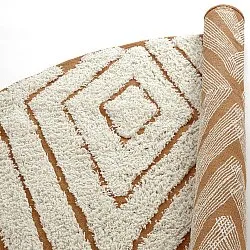 Runde Teppiche - Holwell Natural Cotton Shaggy (cremefarben/braun)