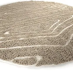 Runde Teppiche - Kindon Natural Cotton Shaggy (beige/weiß)