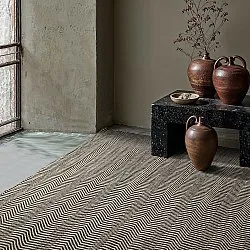 Wollteppich - Larkana (beige/schwarz)
