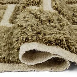 Hochflorteppiche - Leknes Hand Woven Wool Shaggy (grün)
