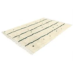 Hochflorteppiche - Leora Natural Cotton Shaggy (beige/grün)