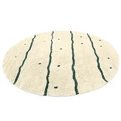 Rund Teppich - Leora Natural Cotton Shaggy (beige/grün)