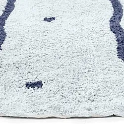 Rund Teppich - Leora Natural Cotton Shaggy (grau/blau)