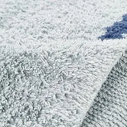Rund Teppich - Leora Natural Cotton Shaggy (grau/blau)