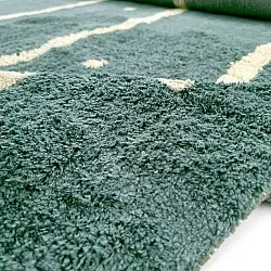 Hochflorteppiche - Leora Natural Cotton Shaggy (grün)