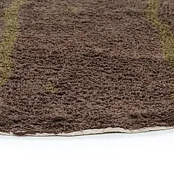 Rund Teppich - Leora Natural Cotton Shaggy (braun/oliv)