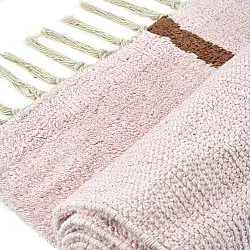 Hochflorteppiche - Leora Natural Cotton Shaggy (rosa/braun)
