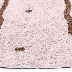 Rund Teppich - Leora Natural Cotton Shaggy (rosa/braun)