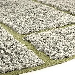 Runde Teppiche - Lindley Natural Cotton Shaggy (greige/grün)