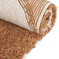 Hochflorteppiche - Kalymnos Natural Cotton Shaggy (offwhite/ocker)