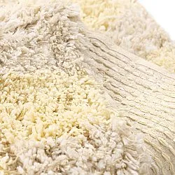 Hochflorteppiche - Methoni Check Cotton Shaggy (creme/hellgelb)