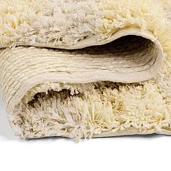 Hochflorteppiche - Methoni Check Cotton Shaggy (creme/hellgelb)