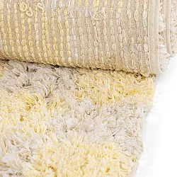 Hochflorteppiche - Methoni Check Cotton Shaggy (creme/hellgelb)