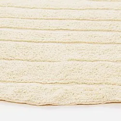 Rund Teppich - Rani Natural Cotton Shaggy (beige)