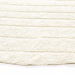 Rund Teppich - Rani Natural Cotton Shaggy (cremefarben)