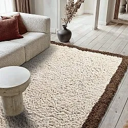 Hochflorteppiche - Sagres Natural Cotton Shaggy (offwhite/braun)