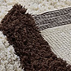 Hochflorteppiche - Sagres Natural Cotton Shaggy (offwhite/braun)