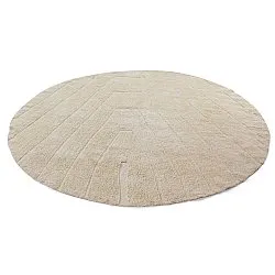 Rund Teppich - Sivia Natural Cotton Shaggy (beige)