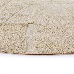 Rund Teppich - Sivia Natural Cotton Shaggy (beige)