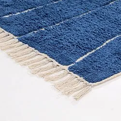 Hochflorteppiche - Sivia Natural Cotton Shaggy (blau)