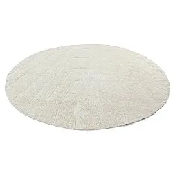 Rund Teppich - Sivia Natural Cotton Shaggy (cremefarben)