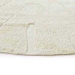 Rund Teppich - Sivia Natural Cotton Shaggy (cremefarben)