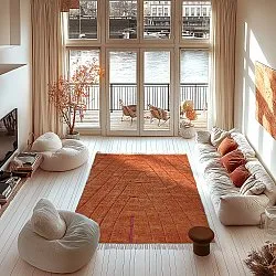 Hochflorteppiche - Sivia Natural Cotton Shaggy (rot/orange)